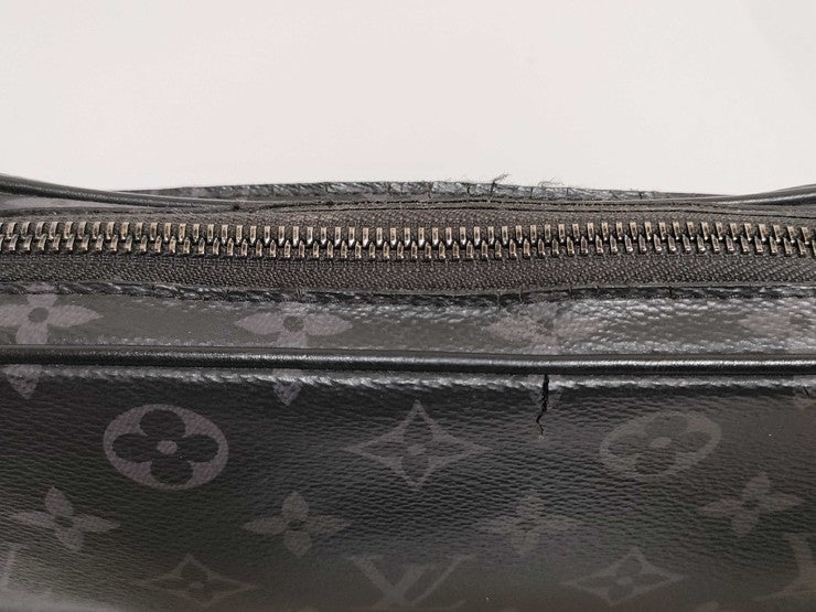 LOUIS VUITTON ルイヴィトン クラッチバッグ モノグラム エクリプス ポシェット ヴォルガ M68321 ブラック×グレー系 PVC レザー メンズ リストレット セカンドバッグ