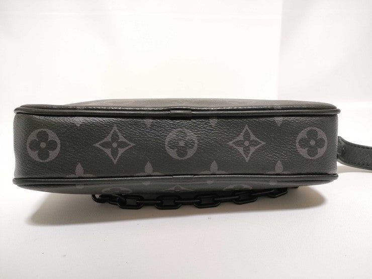 LOUIS VUITTON ルイヴィトン クラッチバッグ モノグラム エクリプス ポシェット ヴォルガ M68321 ブラック×グレー系 PVC レザー メンズ リストレット セカンドバッグ