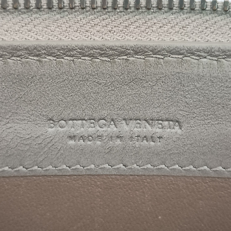 BOTTEGA VENETA ボッテガヴェネタ 長財布 イントレチャート 510643 グレー系 レザー ユニセックス ラウンドファスナー 美品