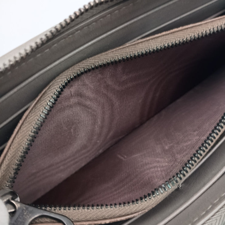 BOTTEGA VENETA ボッテガヴェネタ 長財布 イントレチャート 510643 グレー系 レザー ユニセックス ラウンドファスナー 美品