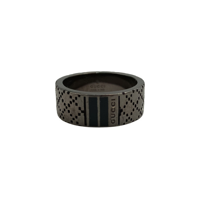 GUCCI グッチ 指輪 ディアマンティッシマ ブラック系 Ag925 レディース リング 美品