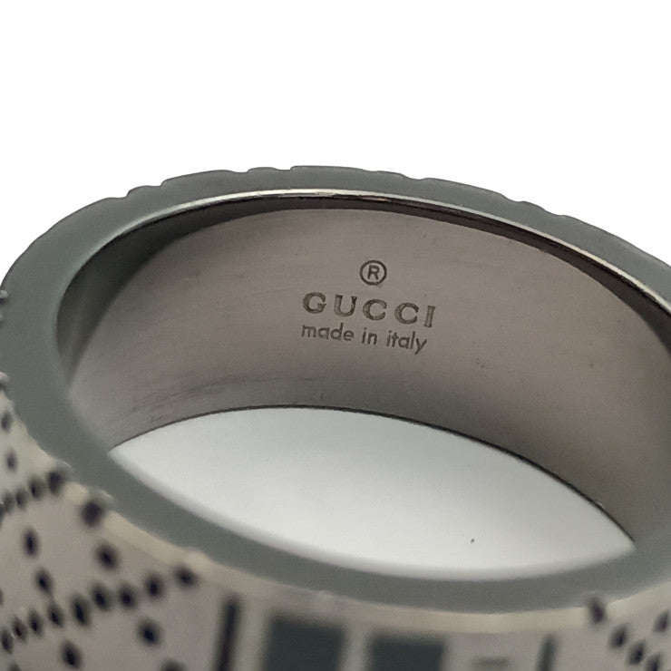 GUCCI グッチ 指輪 ディアマンティッシマ ブラック系 Ag925 レディース リング 美品