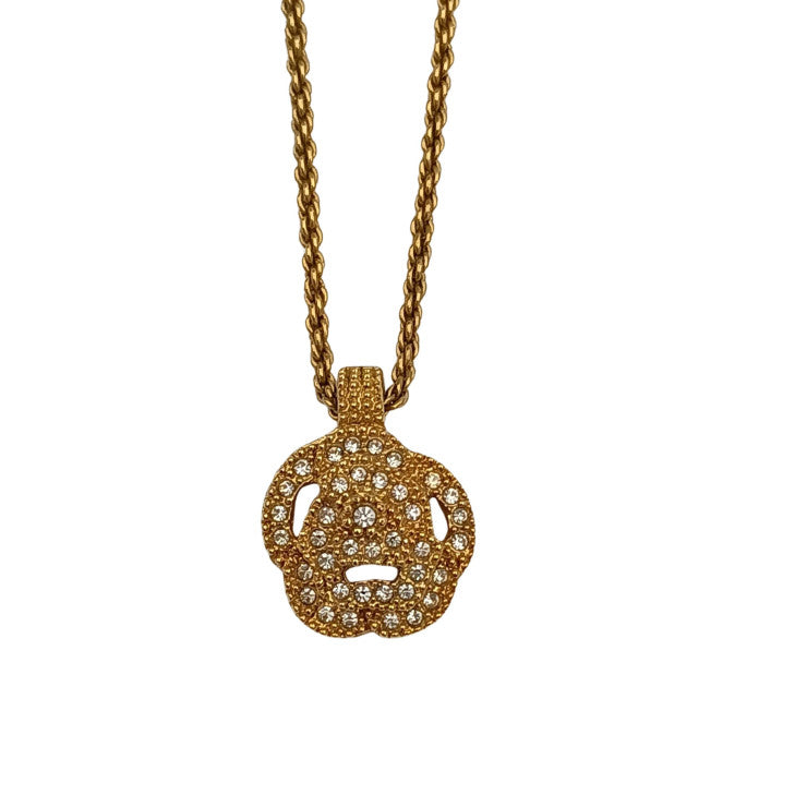 Christian Dior クリスチャンディオール ネックレス ラインストーン ネックレス ゴールド系 メタル レディース ラインストーン 美品