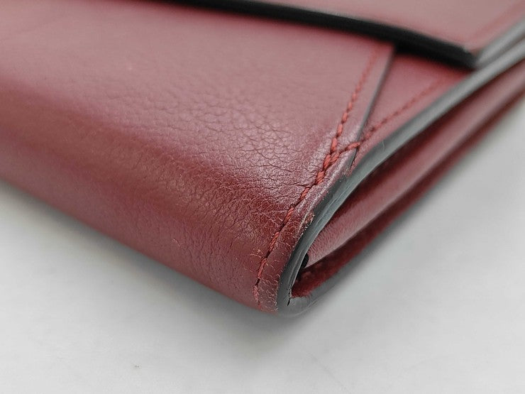 CARTIER カルティエ 長財布 C ドゥ カルティエ インターナショナル ウォレット ボルドー系 レザー レディース フラップ 美品