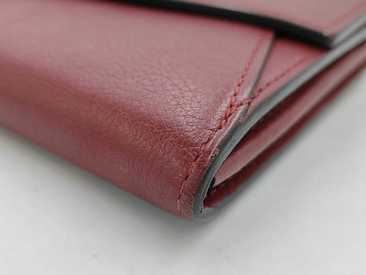 CARTIER カルティエ 長財布 C ドゥ カルティエ インターナショナル ウォレット ボルドー系 レザー レディース フラップ 美品