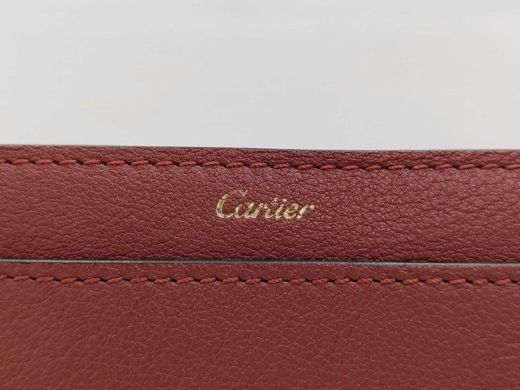 CARTIER カルティエ 長財布 C ドゥ カルティエ インターナショナル ウォレット ボルドー系 レザー レディース フラップ 美品