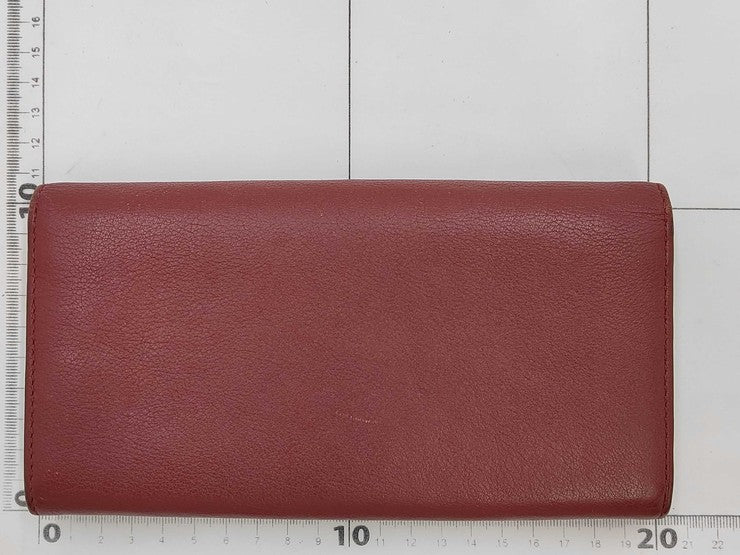CARTIER カルティエ 長財布 C ドゥ カルティエ インターナショナル ウォレット ボルドー系 レザー レディース フラップ 美品