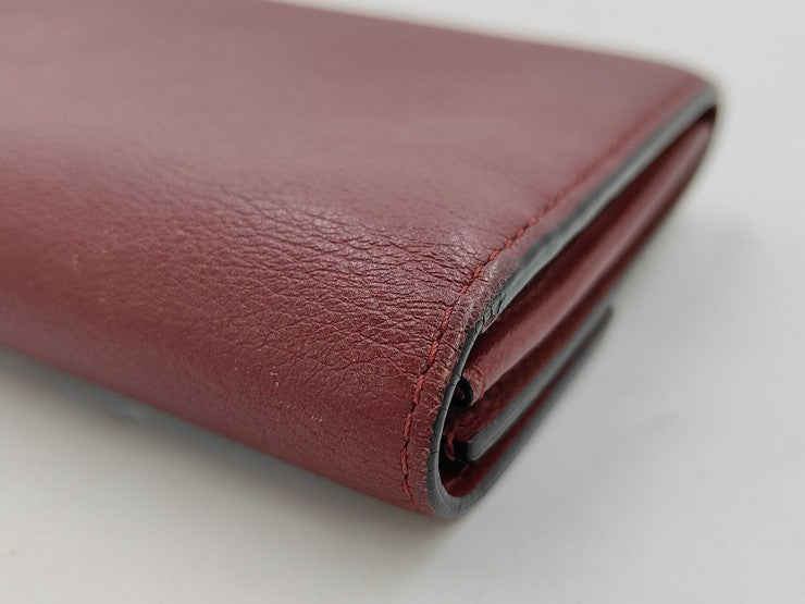 CARTIER カルティエ 長財布 C ドゥ カルティエ インターナショナル ウォレット ボルドー系 レザー レディース フラップ 美品