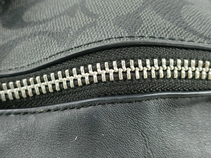 COACH コーチ リュックサック シグネチャー F58314 ブラック系 PVC レザー ユニセックス 美品