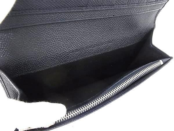 BALLY バリー 長財布 6304910 ネイビー系 レザー メンズ 二つ折り シルバー金具 美品