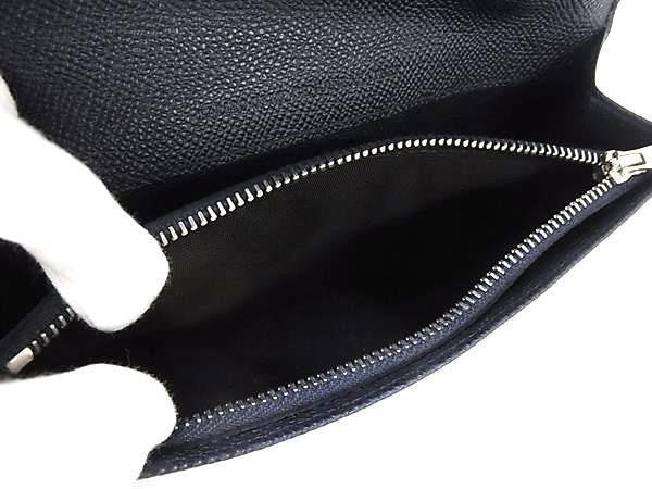 BALLY バリー 長財布 6304910 ネイビー系 レザー メンズ 二つ折り シルバー金具 美品
