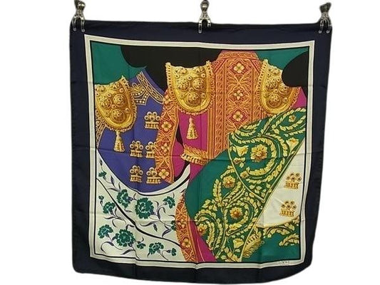 LOEWE ロエベ スカーフ マルチカラー系 シルク100% レディース 大判 ストール 美品