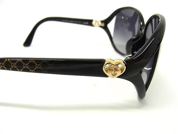 GUCCI グッチ サングラス ラブリーハート GG3792/F/S ブラック ゴールド シルバー系 プラスチック メタル レディース GG柄 美品