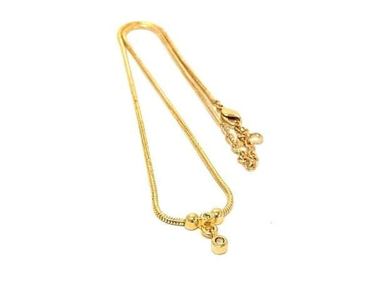 Christian Dior ディオール ネックレス ゴールド系 メタル ラインストーン レディース 美品