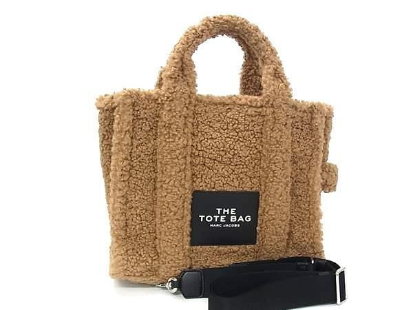 MARC JACOBS マークジェイコブス ハンドバッグ THE TEDDY SMALL TOTE BAG ザ テディ スモール トートバッグ M0016740 ブラウン系 ベージュ系 ポリエステル レディース 2WAY ショルダーバッグ 超美品