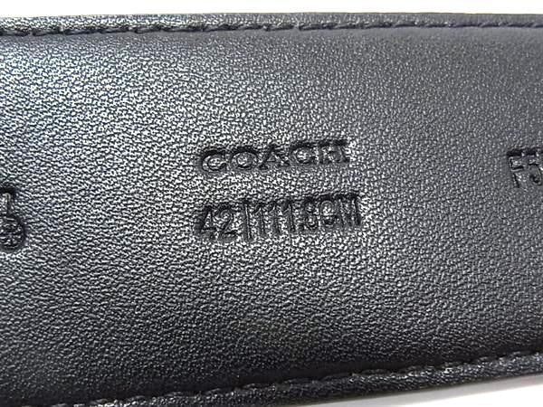 COACH コーチ ベルト ワイド ハーネス リバーシブル シグネチャー F55157 ブラック系 レザー メンズ リバーシブル 美品