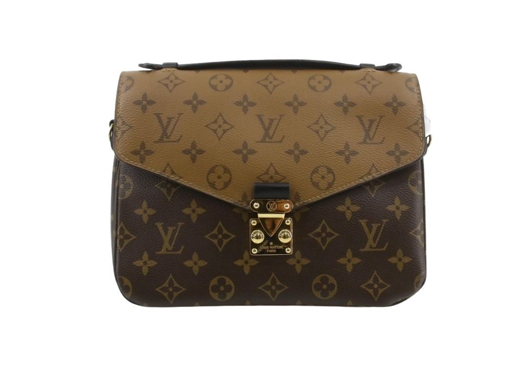 LOUIS VUITTON ルイヴィトン ハンドバッグ ポシェット メティス MM M44876 ブラウン系 モノグラムリバース レディース 2WAY ゴールド金具 美品
