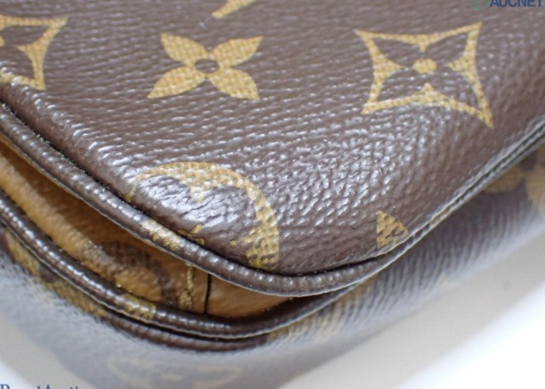 LOUIS VUITTON ルイヴィトン ハンドバッグ ポシェット メティス MM M44876 ブラウン系 モノグラムリバース レディース 2WAY ゴールド金具 美品