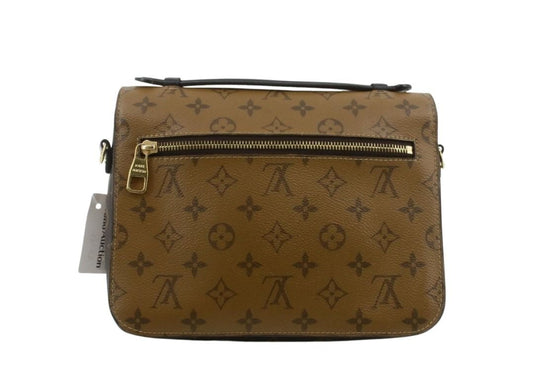 LOUIS VUITTON ルイヴィトン ハンドバッグ ポシェット メティス MM M44876 ブラウン系 モノグラムリバース レディース 2WAY ゴールド金具 美品