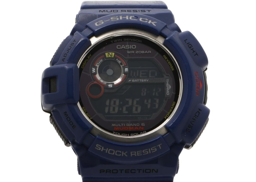 CASIO カシオ 時計 G-SHOCK Gショック マスターオブG メン・イン・ネイビー マッドマン GW-9300NV-2JF ブラック ネイビー系 樹脂／ステンレススチール 樹脂バンド メンズ デジタル 美品