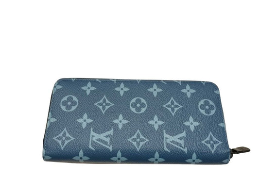 LOUIS VUITTON ルイヴィトン 長財布 ジッピーウォレット ヴェルティカル M82799 ブルー ブラウン系 モノグラム メンズ ラウンドファスナー 美品