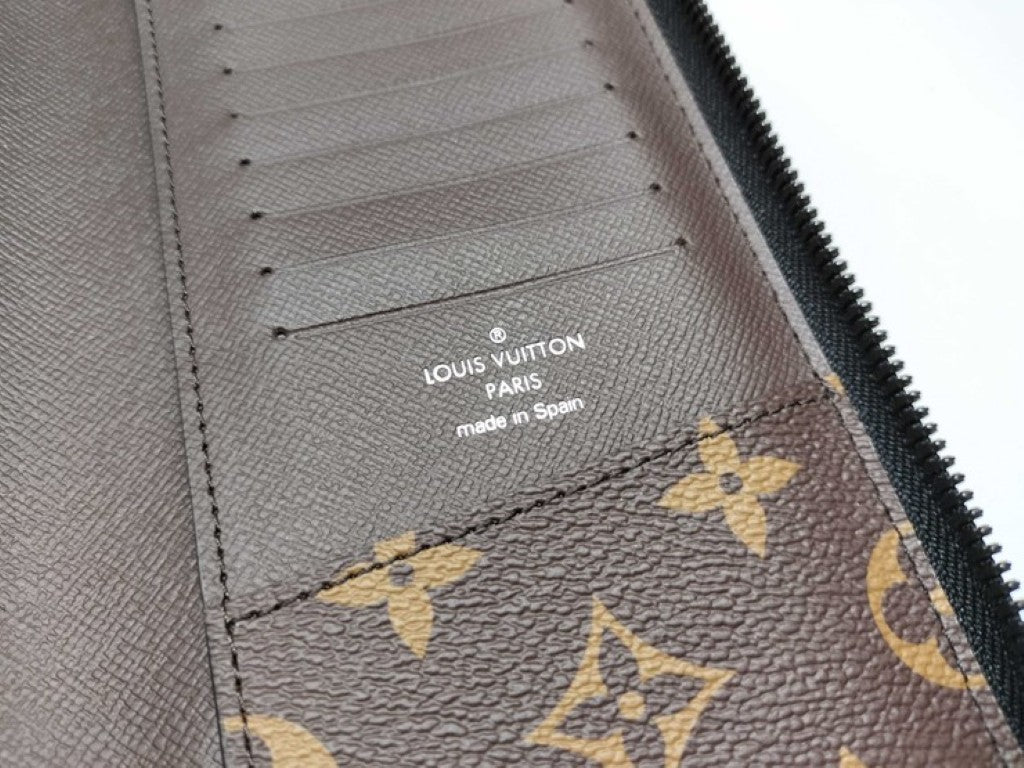 LOUIS VUITTON ルイヴィトン 長財布 ジッピーウォレット ヴェルティカル M82799 ブルー ブラウン系 モノグラム メンズ ラウンドファスナー 美品