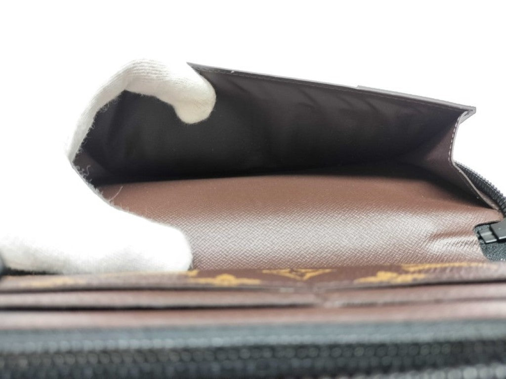 LOUIS VUITTON ルイヴィトン 長財布 ジッピーウォレット ヴェルティカル M82799 ブルー ブラウン系 モノグラム メンズ ラウンドファスナー 美品