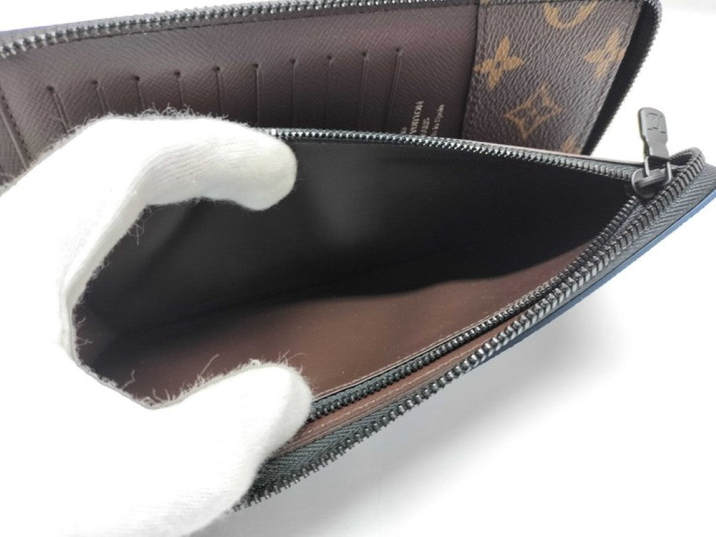 LOUIS VUITTON ルイヴィトン 長財布 ジッピーウォレット ヴェルティカル M82799 ブルー ブラウン系 モノグラム メンズ ラウンドファスナー 美品
