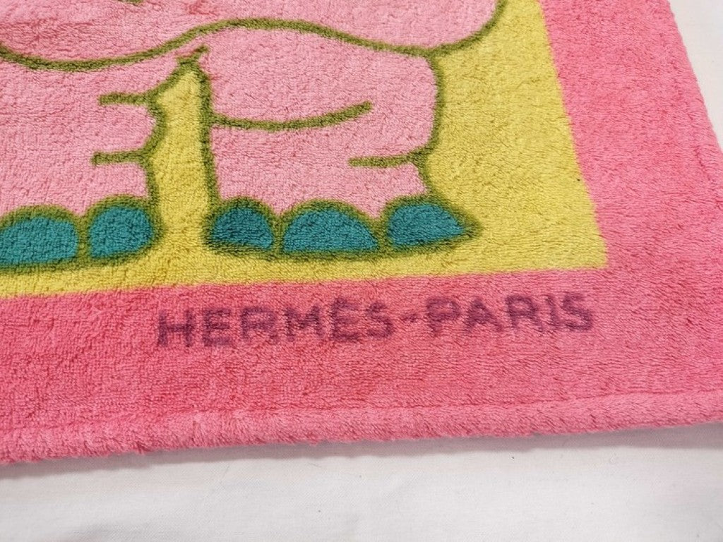 HERMES エルメス ビーチマット マルチカラー系 コットン100％ ユニセックス カバ 美品