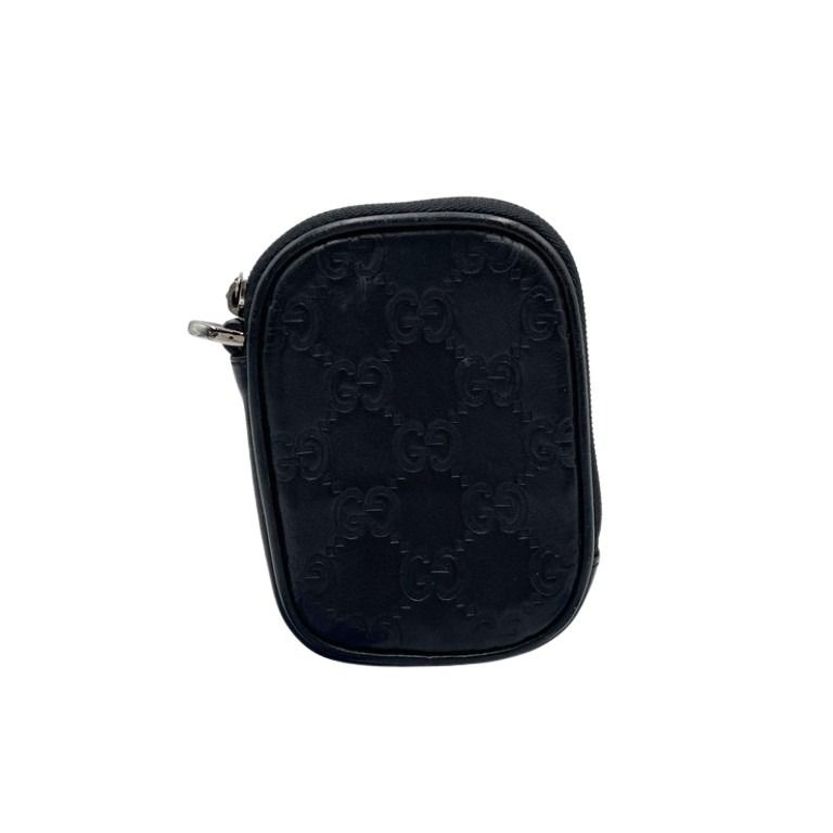 GUCCI グッチ ポーチ シガレットケース 162351 ブラック系 グッチシマ ユニセックス シルバー金具 美品