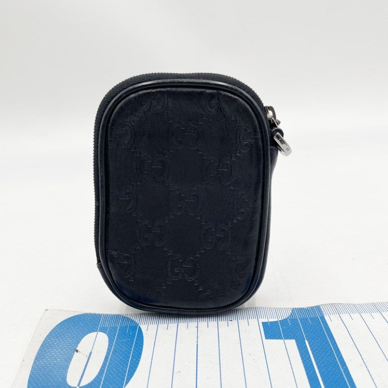 GUCCI グッチ ポーチ シガレットケース 162351 ブラック系 グッチシマ ユニセックス シルバー金具 美品