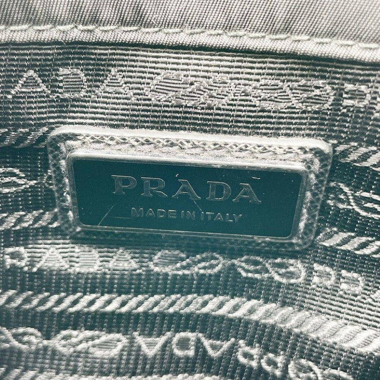 PRADA プラダ ショルダーバッグ Re-Nylon トライアングルロゴ 2VD043 ブラック系 ナイロン ユニセックス シルバー金具 美品