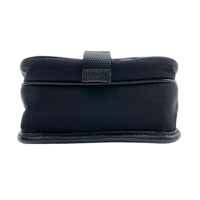 PRADA プラダ ショルダーバッグ Re-Nylon トライアングルロゴ 2VD043 ブラック系 ナイロン ユニセックス シルバー金具 美品