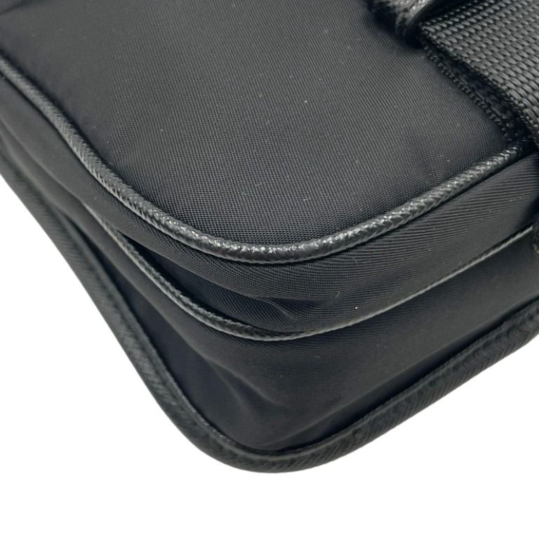 PRADA プラダ ショルダーバッグ Re-Nylon トライアングルロゴ 2VD043 ブラック系 ナイロン ユニセックス シルバー金具 美品