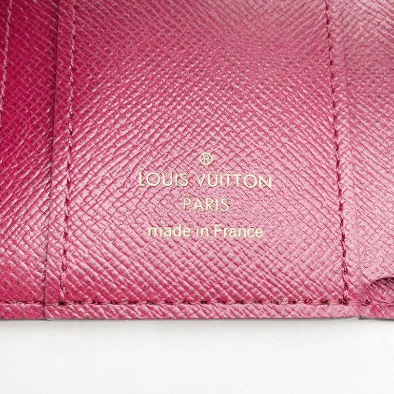 LOUIS VUITTON ルイヴィトン 三つ折り財布 ポルトフォイユ ゾエ M62932 ブラウン レッド系 モノグラム レディース ゴールド金具 美品