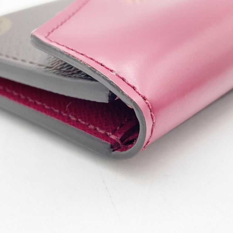 LOUIS VUITTON ルイヴィトン 三つ折り財布 ポルトフォイユ ゾエ M62932 ブラウン レッド系 モノグラム レディース ゴールド金具 美品