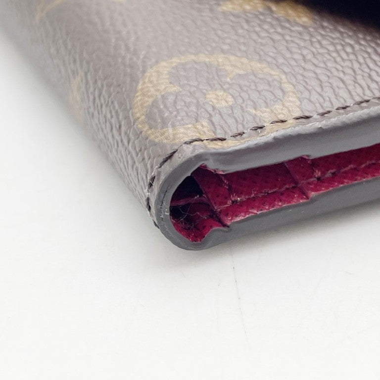 LOUIS VUITTON ルイヴィトン 三つ折り財布 ポルトフォイユ ゾエ M62932 ブラウン レッド系 モノグラム レディース ゴールド金具 美品