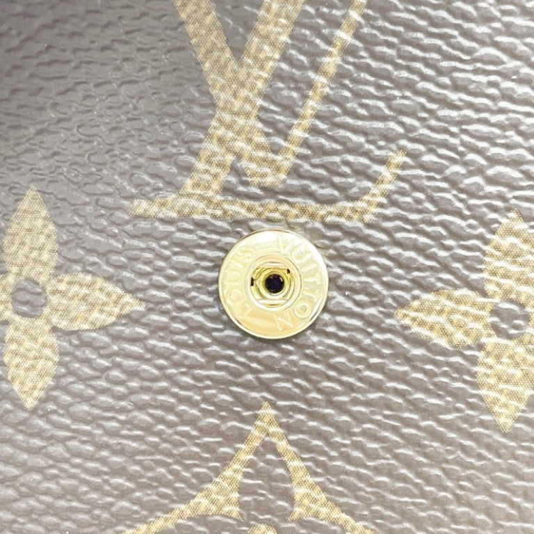 LOUIS VUITTON ルイヴィトン 三つ折り財布 ポルトフォイユ ゾエ M62932 ブラウン レッド系 モノグラム レディース ゴールド金具 美品