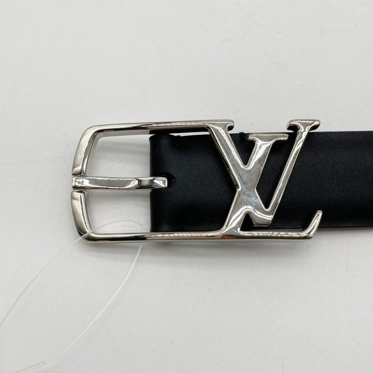 LOUIS VUITTON ルイヴィトン ベルト サンチュール ネオグラム M6058 ブラック系 レザー メンズ シルバー金具 美品