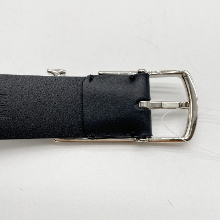 LOUIS VUITTON ルイヴィトン ベルト サンチュール ネオグラム M6058 ブラック系 レザー メンズ シルバー金具 美品