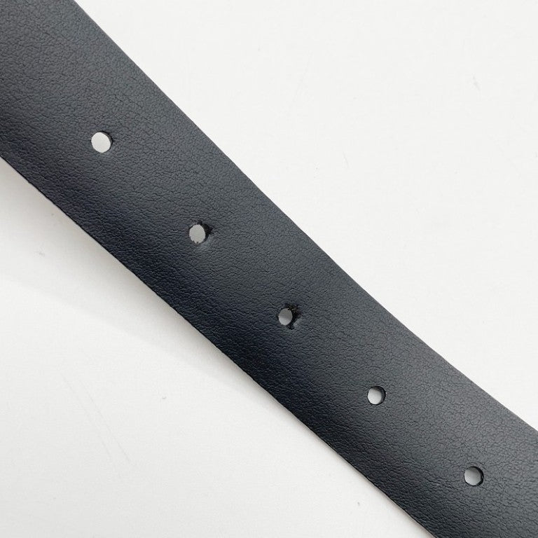 LOUIS VUITTON ルイヴィトン ベルト サンチュール ネオグラム M6058 ブラック系 レザー メンズ シルバー金具 美品