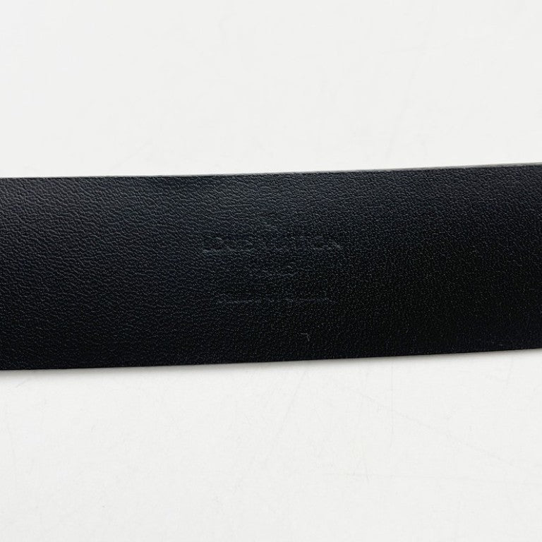 LOUIS VUITTON ルイヴィトン ベルト サンチュール ネオグラム M6058 ブラック系 レザー メンズ シルバー金具 美品