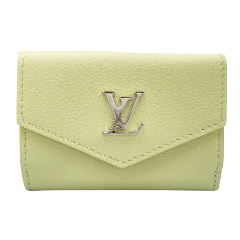 LOUIS VUITTON ルイヴィトン 三つ折り財布 ポルトフォイユ ロックミニ M82434 ヴェールノート（グリーン系） グレインカーフレザー レディース コンパクト シルバー金具 超美品