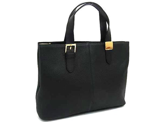 Burberrys バーバリーズ ハンドバッグ ブラック レザー レディース ノバチェック ベルト ゴールド金具 超美品