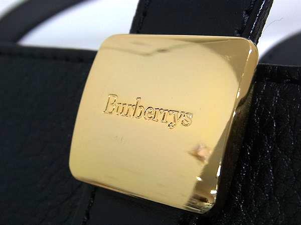 Burberrys バーバリーズ ハンドバッグ ブラック レザー レディース ノバチェック ベルト ゴールド金具 超美品
