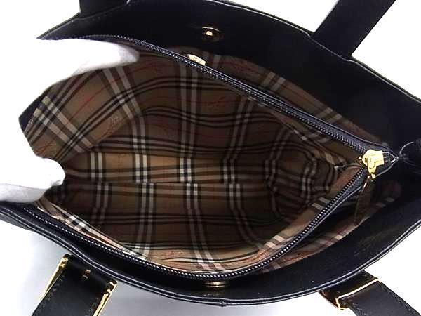 Burberrys バーバリーズ ハンドバッグ ブラック レザー レディース ノバチェック ベルト ゴールド金具 超美品