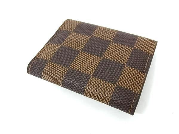 LOUIS VUITTON ルイヴィトン カフスケース M64681 エベヌ（ブラウン）系 ダミエ メンズ 超美品