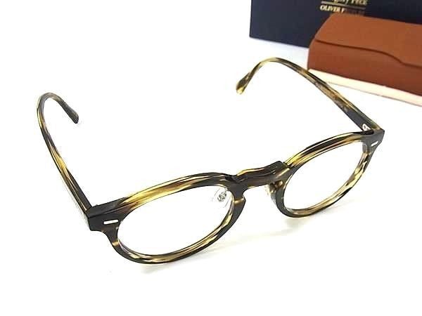 OLIVER PEOPLES オリバーピープルズ 眼鏡 Gregory Peck OV5186F ブラウン系×イエロー系×レンズ クリア プラスチック ユニセックス 超美品