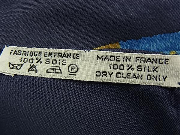 HERMES エルメス スカーフ カレ90 ネイビー系×マルチカラー シルク100% レディース CAVALIERS PEULS プール族の騎手 大判 超美品