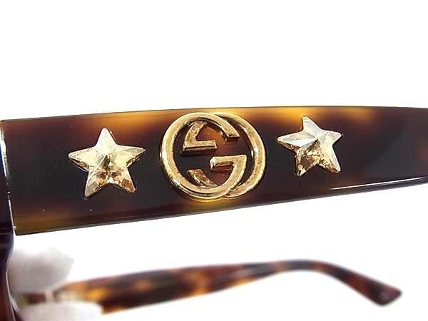 GUCCI グッチ サングラス インターロッキングG GG0207S ブラウン系×レンズ ブラウングラデーション系 プラスチック ユニセックス べっ甲調 スター 美品